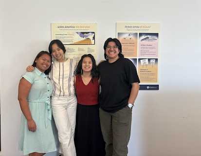 Language access research team from left to right: Staff members Sel Mpang and Phian Tran, Language Access Project Lead Ana Sucaldito, and staff member Sai Srivastava